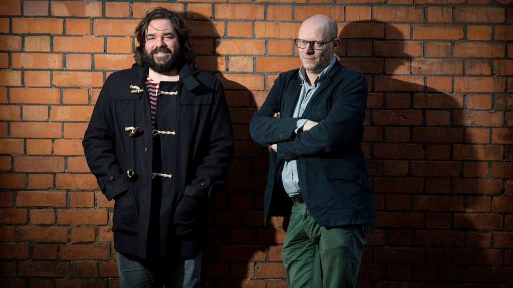 Matt Berry(left) and Arthur Mathews, writers of Toast on Toast. Photograph: Dara Mac Dónaill