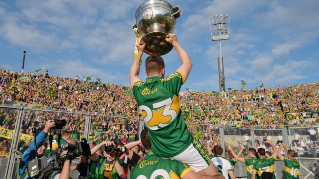 A revamped football season would still likely witness Kerry celebrating All-Ireland wins in front of Hill 16 but it would give so-called weaker counties added incentive. Photograph: Alan Betson
