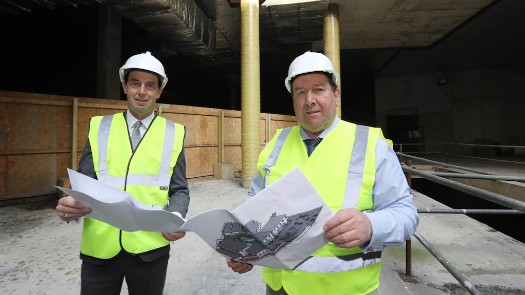 Frank O’Rourke, project manager for the Naas Shopping Centre, and Ger Roche, chief executive of the Roche Group. Photograph: Lorraine O’Sullivan