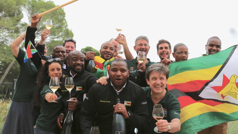 Four Zimbabwean men form their country's first Wine Tasting Olympics team