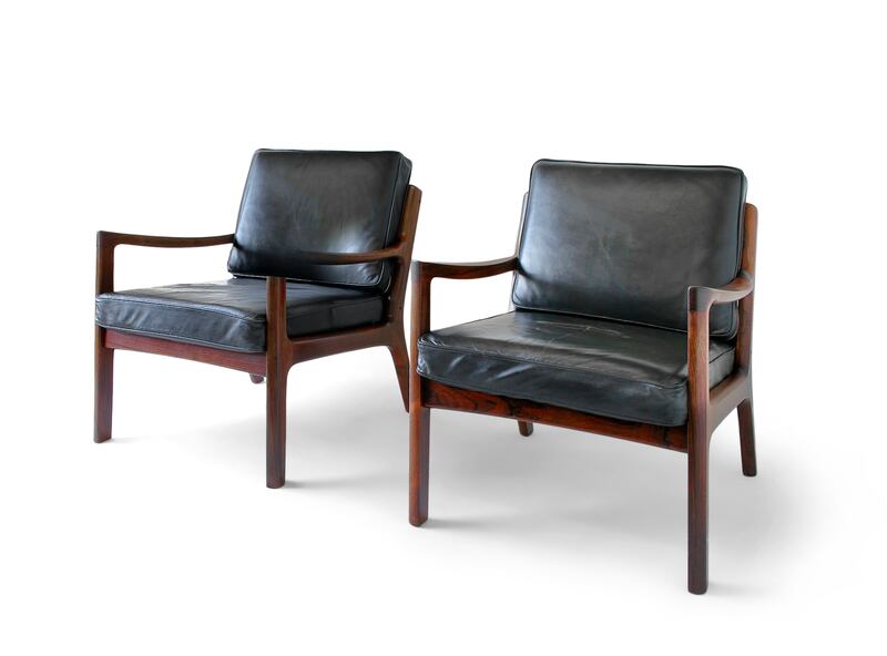 pair of Senator lounge chairs (€3,000-€5,000) by Danish designer, Ole Wanscher