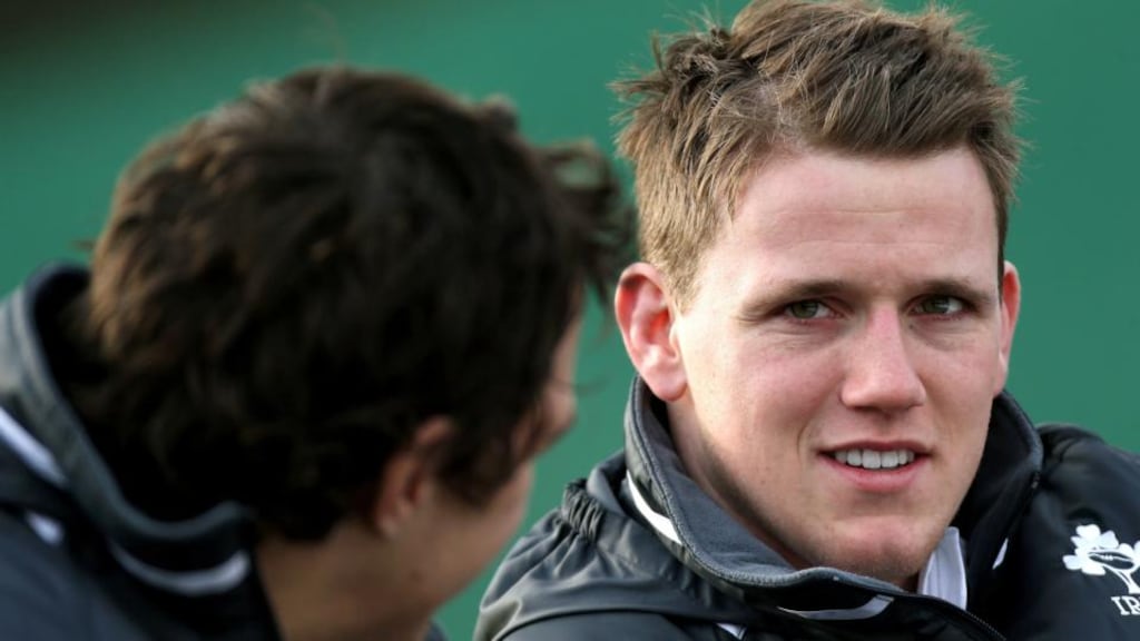 ICraig Gilroy sits out Ireland training rearlier this week. Photograph: James Crombie/Inpho