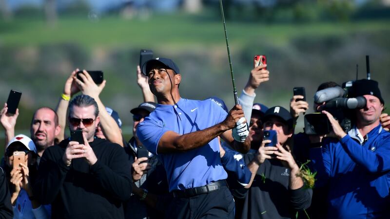 Toger Woods made a solid start to his week at the Farmers Insurance Open. Photograph: Donald Miralle/Getty