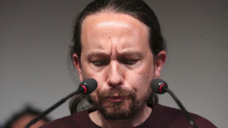 Pablo Iglesias: Despite his Unidas Podemos gaining three seats, he announced he was quitting politics. Photograph: Kiko Huesca/EPA