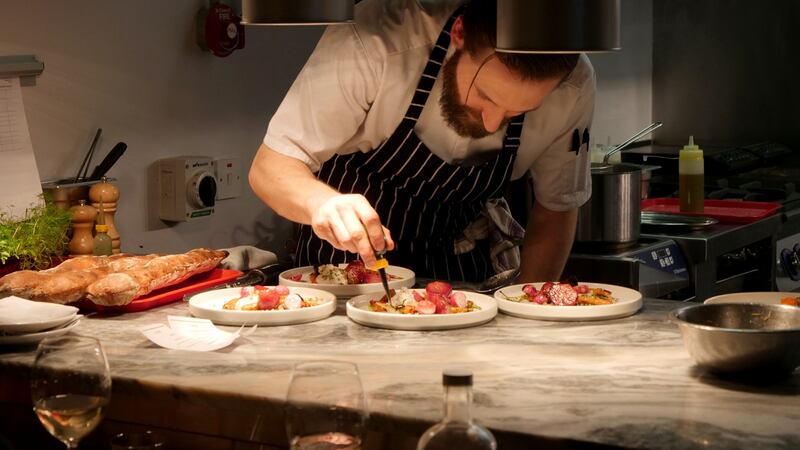 Chef and co-owner Keelan Higgs at work in the kitchen at Variety Jones