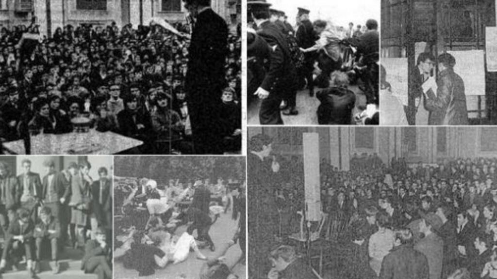 A montage of images of UCD’s “gentle revolution in 1968-69. Photograph: The University Observer