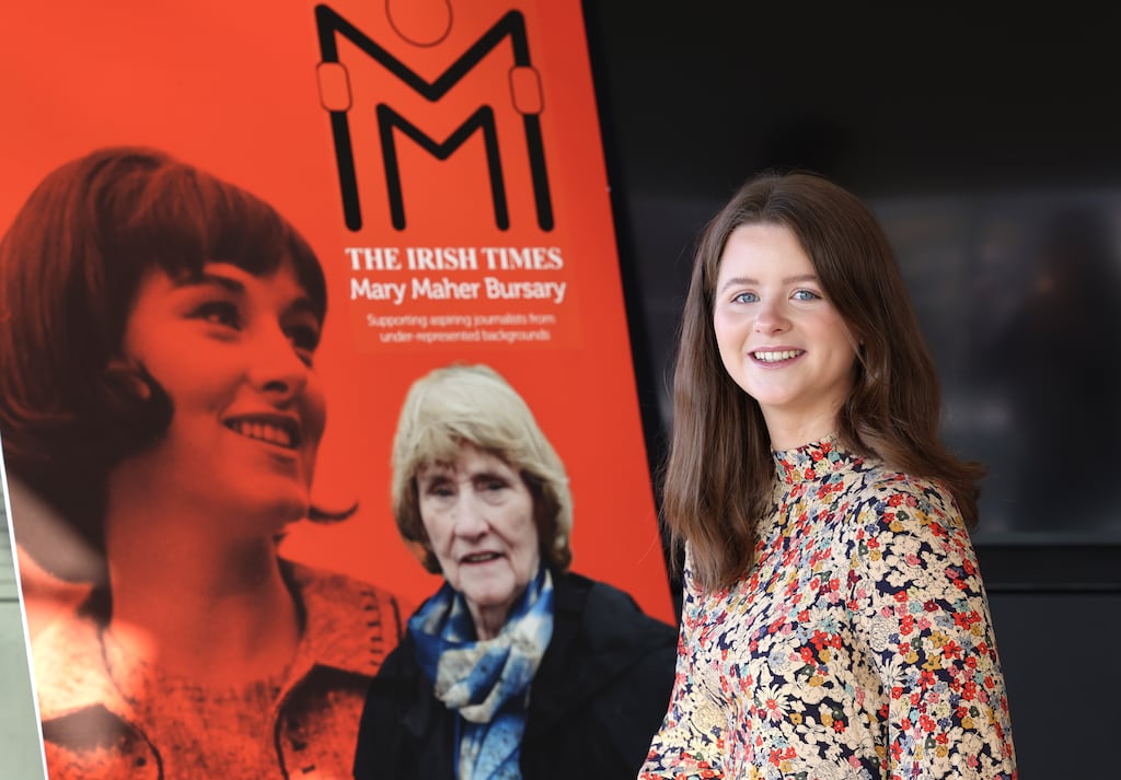 Katie Mellett, a DCU student from Gartan, Letterkenny, Co. Donegal, was awarded the inaugural The Irish Times Mary Maher Bursary. Photograph: Dara Mac Dónaill
