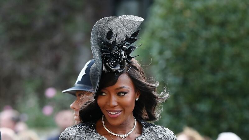 Model Naomi Campbell arrives to attend the wedding of Britain’s Princess Eugenie to Jack Brooksbank. Photograph: Getty