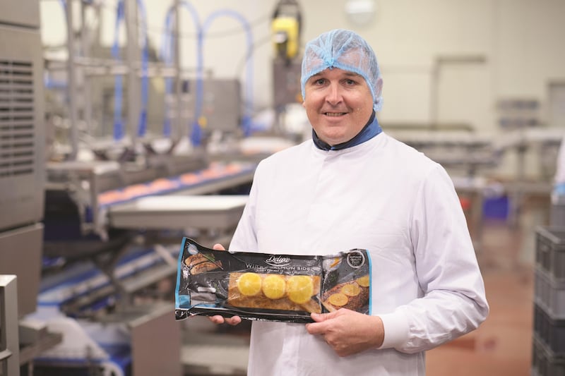 Colman Keohane of Keohane Seafoods with its whole salmon side with lemon and dill, which is exclusive to Lidl