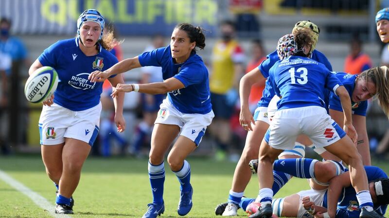 Italy scrumhalf Sara Barattin, the only Italian women’s player to have won more than 100 caps. Photograph: Alessandro Sabattini - World Rugby/World Rugby via Getty Images