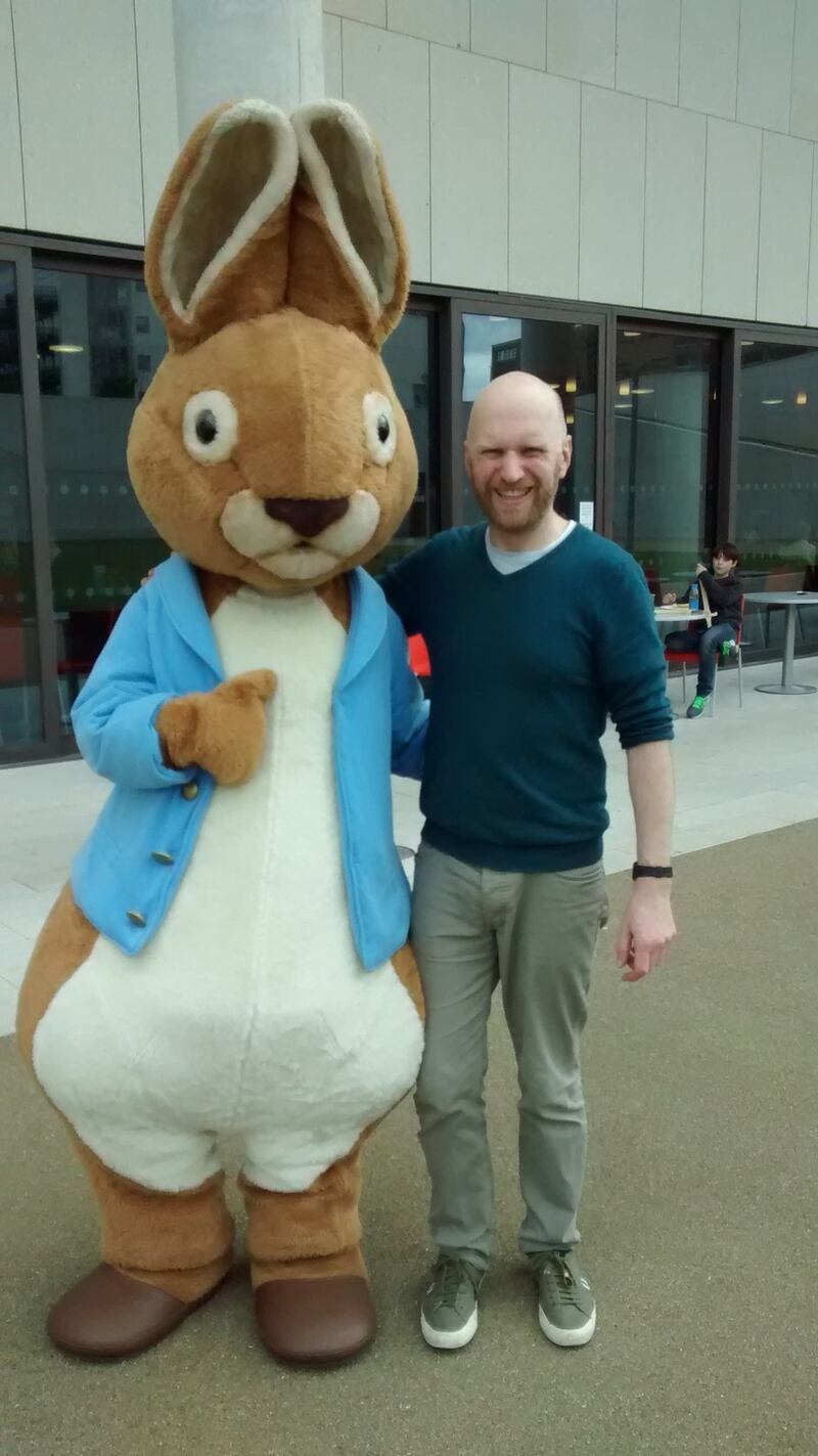 Bob Johnston, right, and an admirer