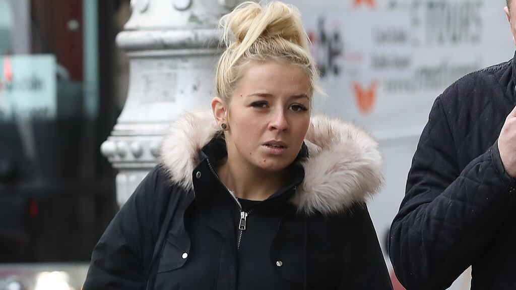 Zoe Byrne, of Pearse Street, Sallynoggin, Dublin leaving the Four Courts on Monday. Photograph: Collins