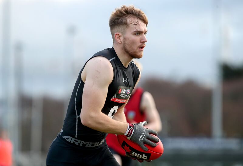 Ultan Kelm at the AFL draft combine in UCD's Belfield, in Dublin, in 2019. Photograph: Bryan Keane/Inpho