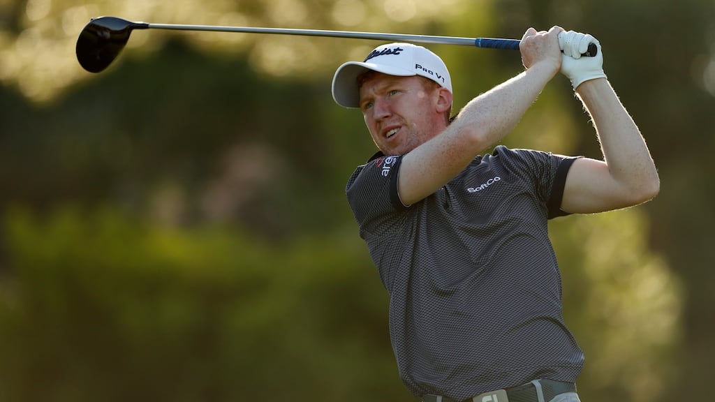 Gavin Moynihan of Ireland hits a tee shot during European Tour Qualifying School Final Stage at Lumine Golf Club in Tarragona, Spain. Photo: Luke Walker/Getty Images