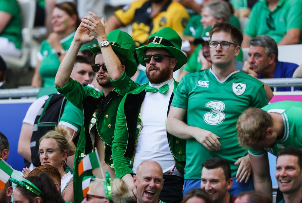 As in Bordeaux, there’s also a vast number of green-shirted and/or pale skinned supporters already in situ in Nantes. Photograph: Laszlo Geczo/Inpho