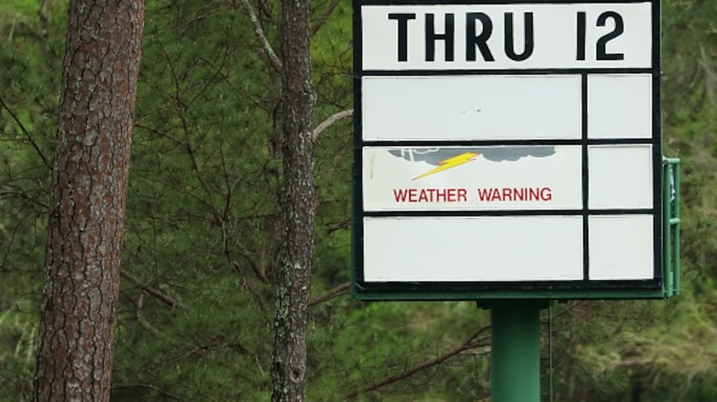 Inclement weather has delayed the Masters at Augusta. Photograph: Andrew Redington/Getty Images