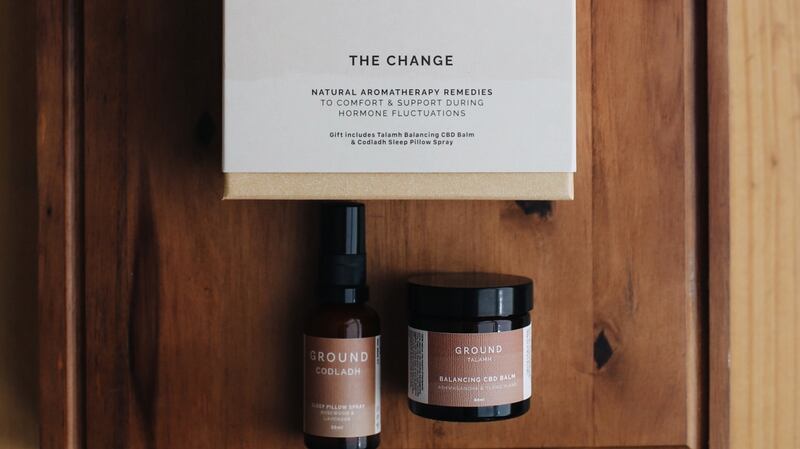 Ground Wellbeing: The Change is an aromatherapy remedy that includes a CBD-infused balm and a pillow spray.