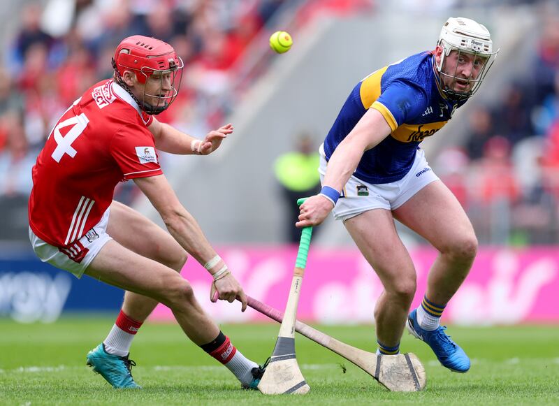 Eoghan Connolly of Tipperary against Alan Connolly. Photograph: James Crombie/Inpho