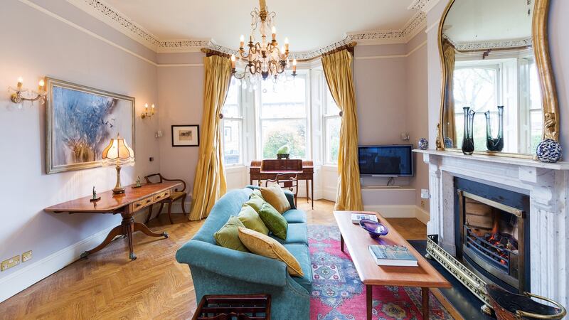 The original plasterwork and fireplaces were kept and the original floorboards  replaced  with  much nicer oak parquet