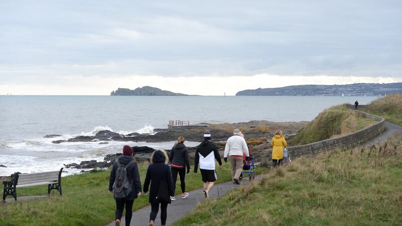 Walking along the coast, Malahide, Co Dublin. Photograph: Dara Mac Dónaill
