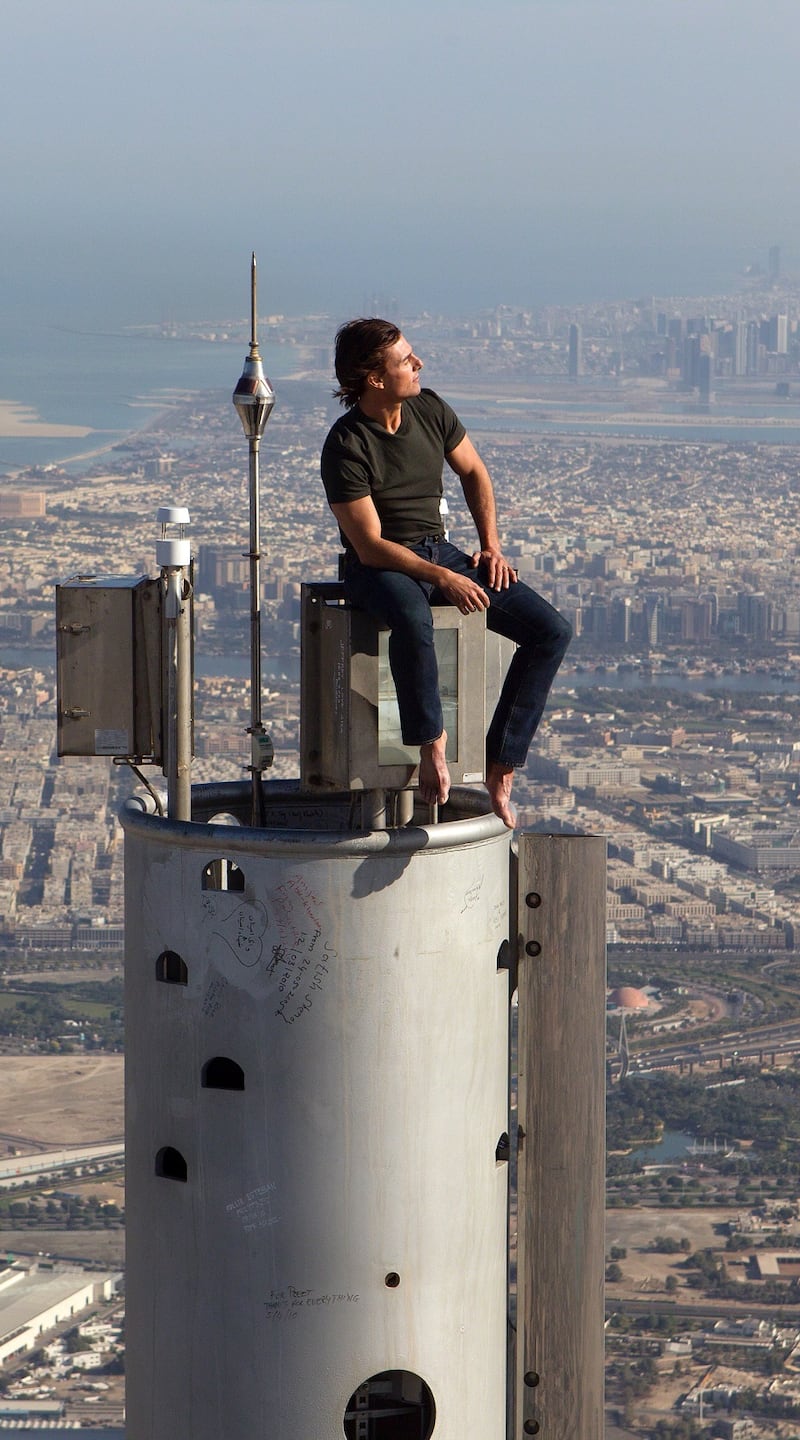 Mission Impossible: Ghost Protocol – Tom Cruise on top of the Burj Khalifa, the tallest building in the world. Photograph: David James