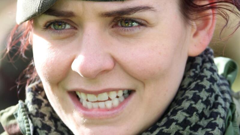 Recce Section Commander Lt Angela Lyons, during the excercise. Photograph: Colin Keegan/Collins