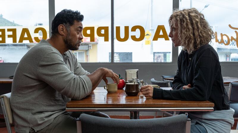 Robbie Magasiva and Lauren Taylor in The Moon Is Upside Down