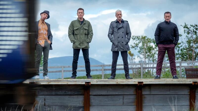 The stars of T2 Trainspotting: “Film is a different art form,” says Welsh. “There’s nothing to excite or surprise me in that. I’ve done the book . . . I want to see what other people can do.”