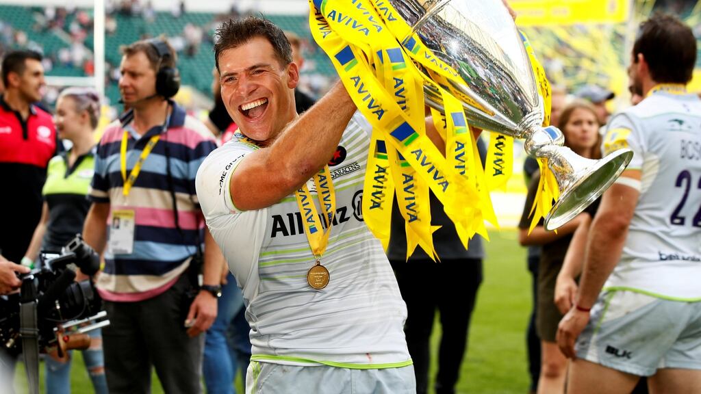 Schalk Brits, seen here celebrating Saracens’ Premiership Final victory, has been called in to the South Africa squad. Photograph: Jason Cairnduff/Action Images via Reuters
