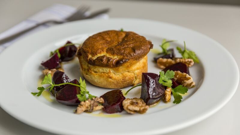 Twice-baked cheese soufflé. Photograph: Emma Jervis