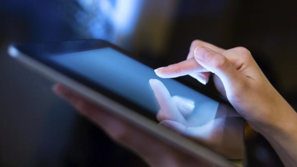 Blue lights from screens like tablets, television and mobiles can disrupt sleep. Photograph: Thinkstock