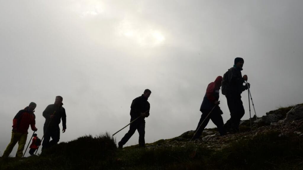 Pilgrims climb Croagh Patrick, Co Mayo, on Reek Sunday, July 26th. Photograph: Dara Mac Dónaill