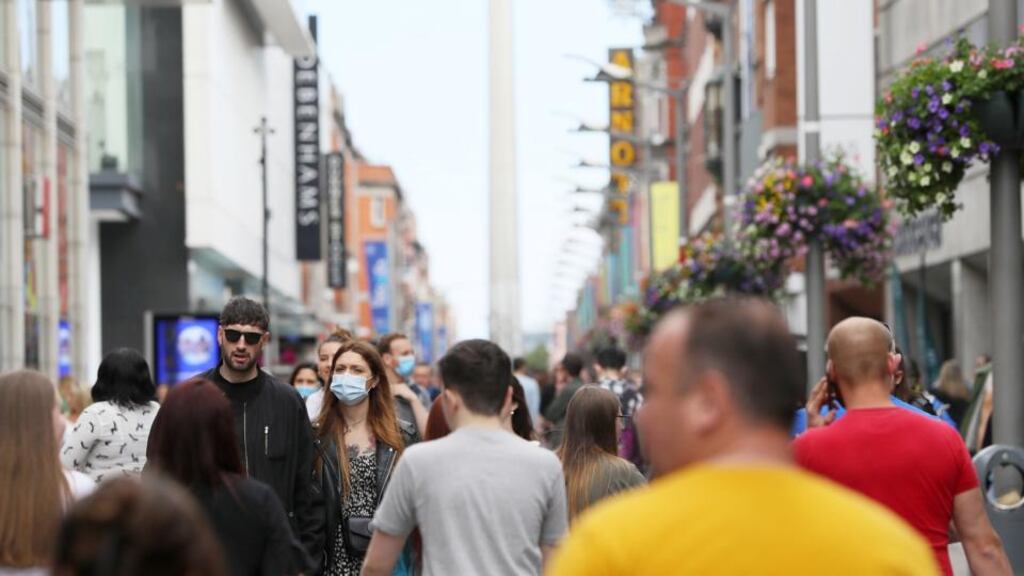 People on a busy Henry Street in Dublin’s city centre in mid-July. Photograph: Brian Lawless/PA Wire