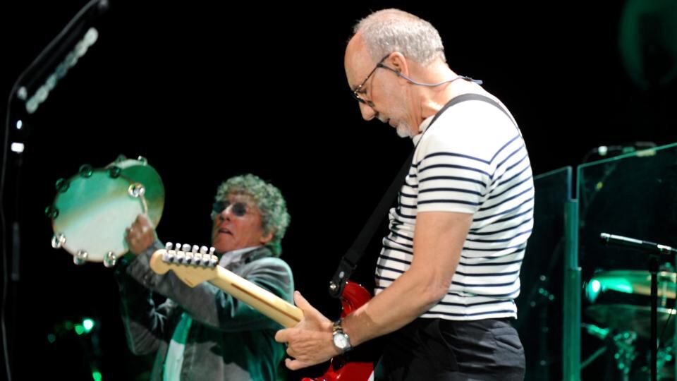 Roger Daltrey (left) and Pete Townshend at The Who’s performance at the O2 in Dublin. Photograph: Patrick O’Leary