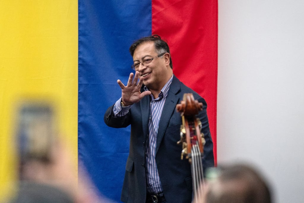 Gustavo Petro, Colombia's president-elect, arrives at the National Civil Registry in Bogota, Colombia, on Thursday, June 23, 2022. Photographer: Nathalia Angarita/Bloomberg