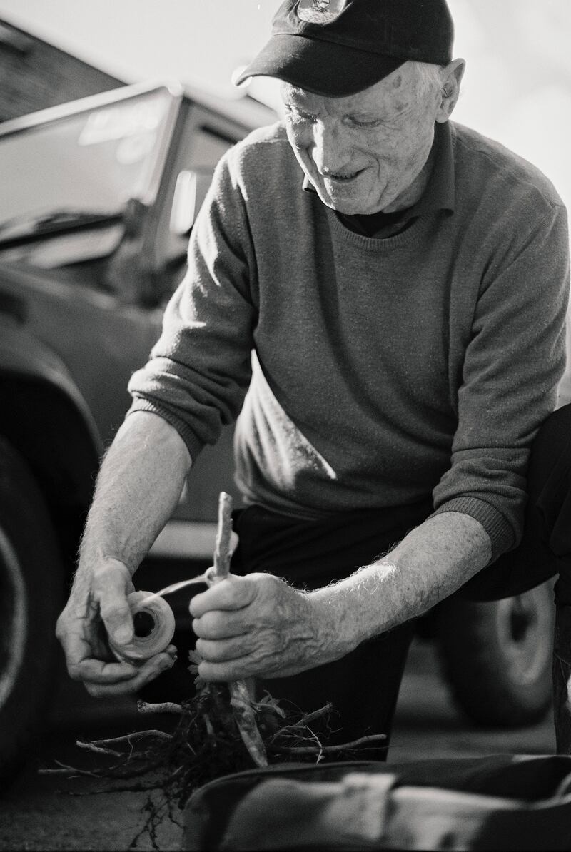 Apple grafter Thomas Barry in his orchard. For him, the skill of growing and cultivating apples has been lost for some time. Photograph: Myriam Riand
