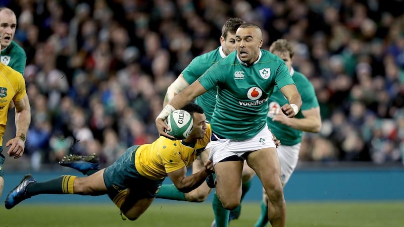 Will Genia tackles Simon Zebo during Ireland’s win over the Wallabies in Dublin in 2016. Photograph: Morgan Treacy/Inpho