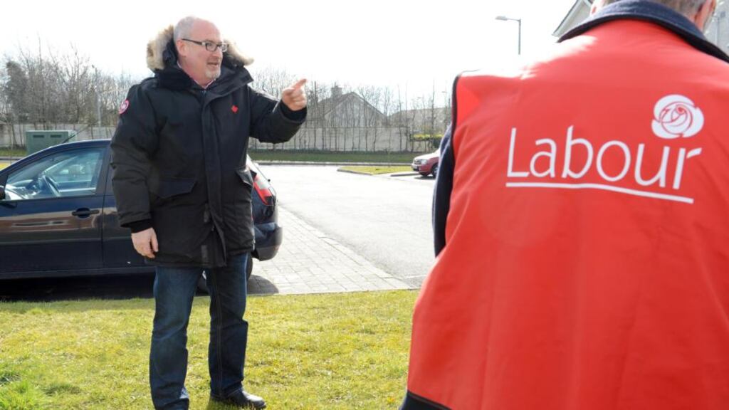 Labour Candidate Eoin Holmes canvassing at Rathoath, Co Meath, last Wednesday. Photograph: Eric Luke