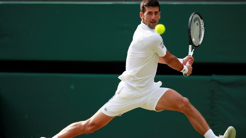 Serbia’s Novak Djokovic in action against France’s Ugo Humbert. Photograph: Reuters