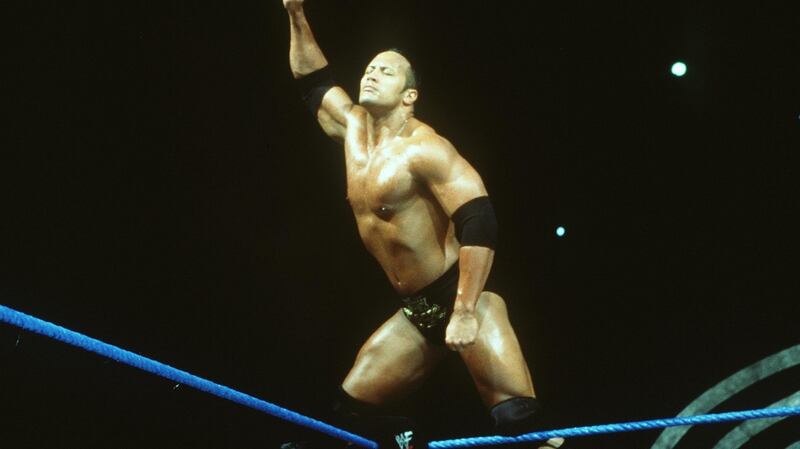 ‘The Rock’ poses at the World Wrestling Federation when wrestling in 2000. Photograph: Getty Images