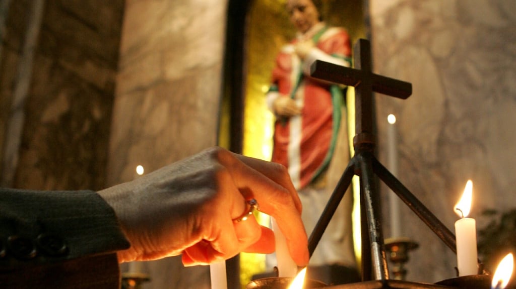 St Valentine’s shrine at Whitefriar Street Church in Dublin. Photograph: Cyril Byrne