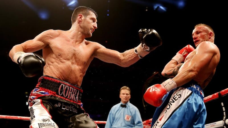 Carl Froch of England (left) in action against Mikkel Kessler of Denmark at the O2 Arena in London, England. Photograph: Scott Heavey/Getty Images