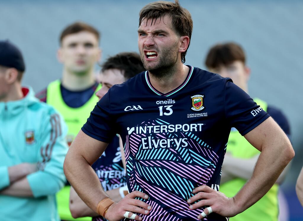Aidan O'Shea dejected after Mayo's defeat to Kerry in the Division 1 final at Croke Park on Sunday. Photograph: James Crombie/Inpho