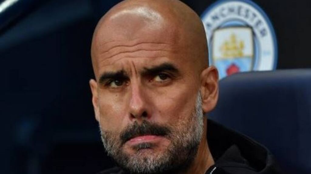 City boss Pep Guardiola: he expects a strong challenge from Leicester on Monday, dismissing suggestions they have little to play for. Photograph: Getty Images