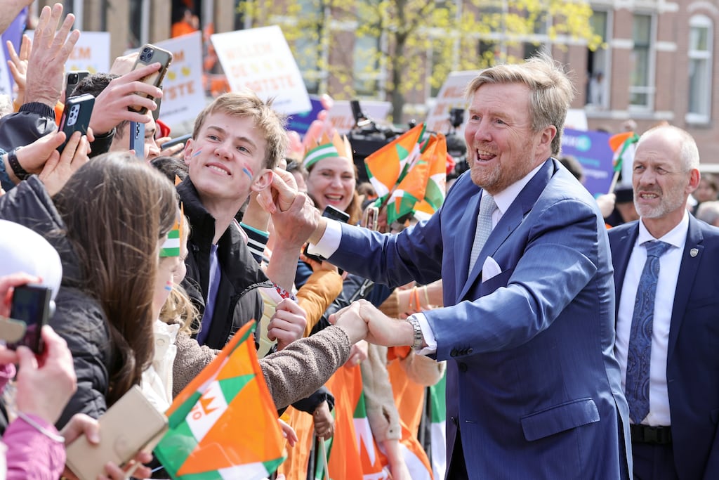 King Willem-Alexander meets members of the public during King's Day celebrations in Rotterdam, Netherlands. Photograph: Andreas Rentz/Getty Images