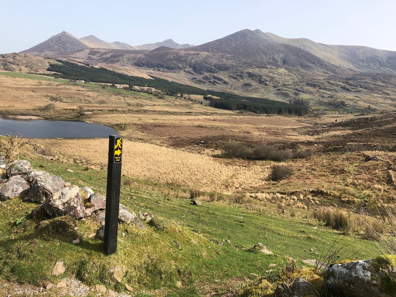 The trail to Glencar descends into the magnificent Bridia Valley, continuing roughly west-southwest to a minor road. Photograph: John G O'Dwyer
