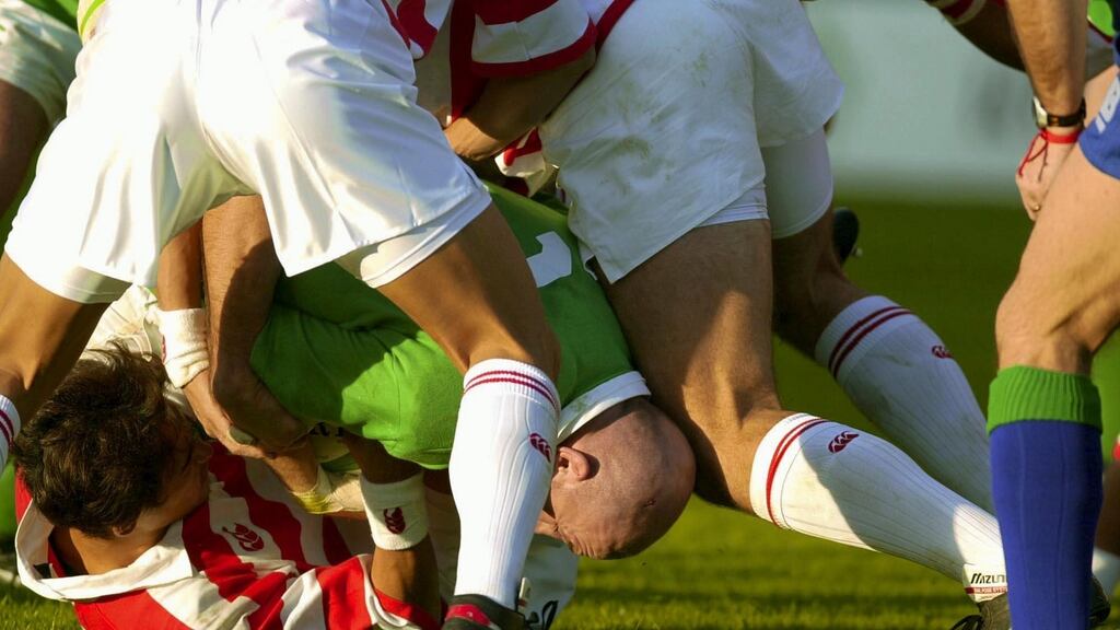Health experts from the UK and US wrote to the Minister for Sport, the Chief Medical Officer and the Children’s Ombudsman in Ireland calling for a ban on tackling in school rugby. Photograph: Eric Luke