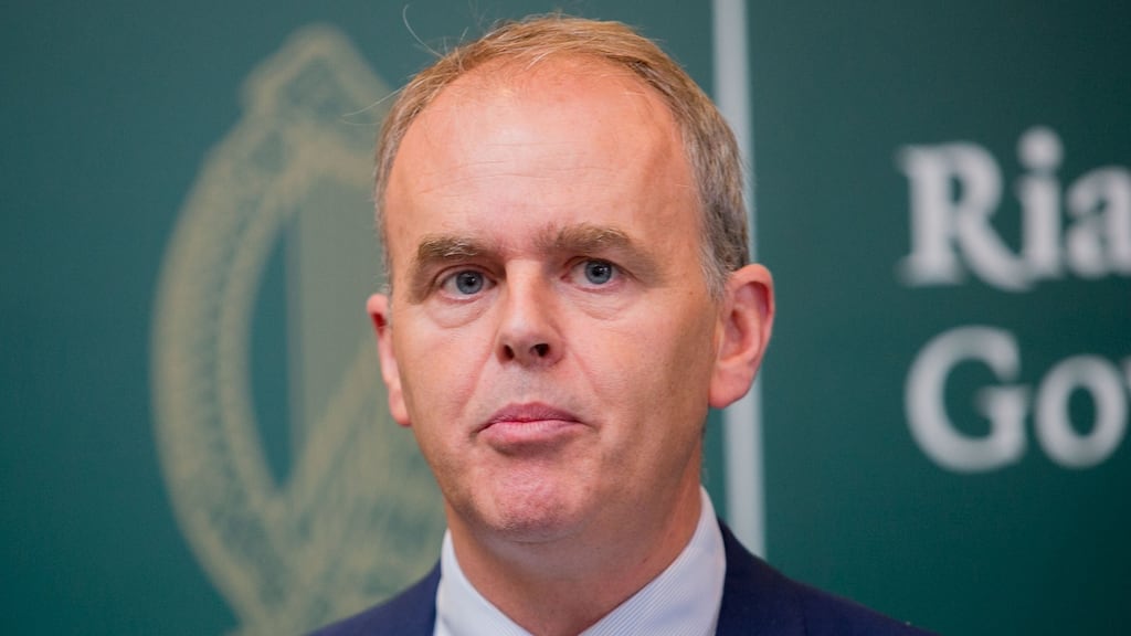 Minister for Education and Skills Joe McHugh speaking to media on Tuesday following the announcement that history was to be given a “special status” in the Framework for Junior Cycle. Photograph: Gareth Chaney/Collins