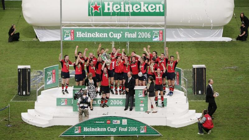 Munster celebrate their Heineken Cup final win ober Biarritz in 2006. Photograph: Inpho/Getty