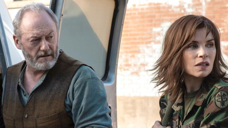 Liam Cunningham and Julianna Margulies The Hot Zone